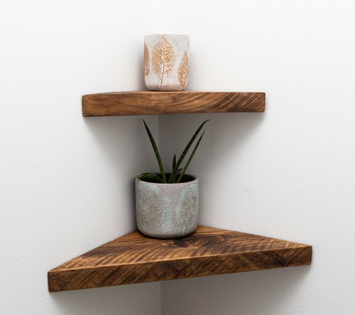 Wooden chunky corner shelves - chunky,