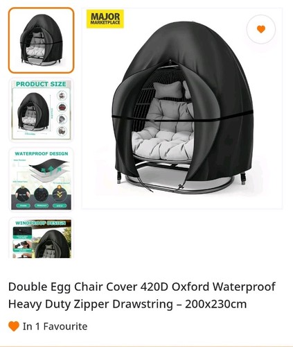 Double egg chair cover 420d - egg,